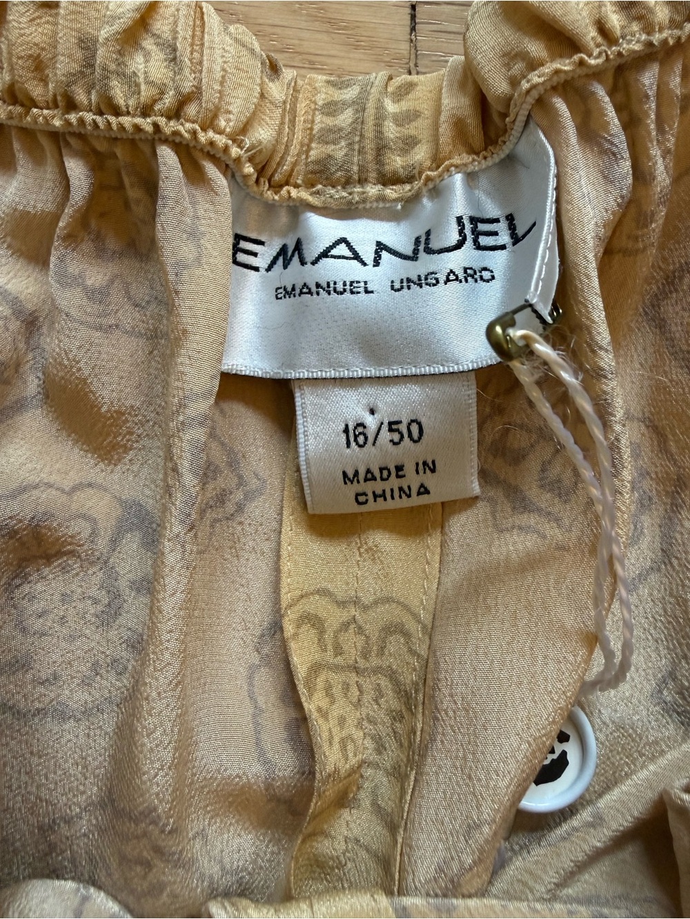 EMANUEL UNGARO Boho Wide-Leg Printed 100% Silk Pants Size 16 /50 NWT - Picture 6 of 8